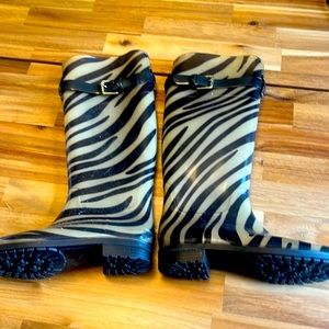 Ralph Lauren zebra stripe rain boots size 7